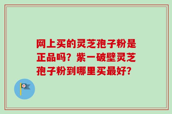 网上买的灵芝孢子粉是正品吗?紫一破壁灵芝孢子粉到哪里买好? 网上买的灵芝孢子粉是正品吗?紫一破壁灵芝孢子粉到哪里买好?