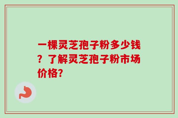 一棵灵芝孢子粉多少钱？了解灵芝孢子粉市场价格？
