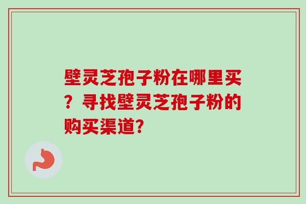 壁灵芝孢子粉在哪里买？寻找壁灵芝孢子粉的购买渠道？