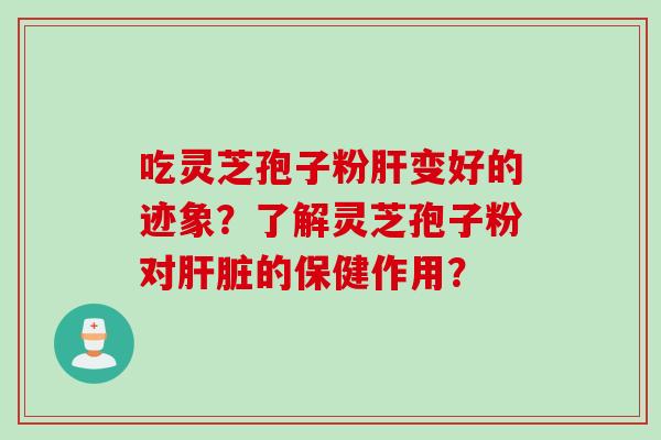 吃灵芝孢子粉肝变好的迹象？了解灵芝孢子粉对肝脏的保健作用？