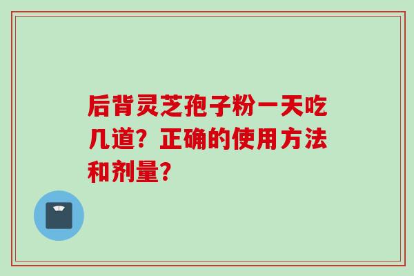 后背灵芝孢子粉一天吃几道？正确的使用方法和剂量？