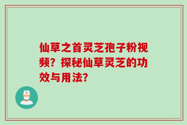 仙草之首灵芝孢子粉视频？探秘仙草灵芝的功效与用法？
