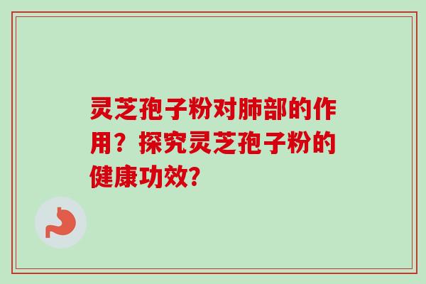 灵芝孢子粉对肺部的作用？探究灵芝孢子粉的健康功效？