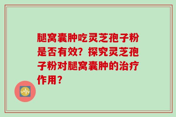 腿窝囊肿吃灵芝孢子粉是否有效？探究灵芝孢子粉对腿窝囊肿的治疗作用？