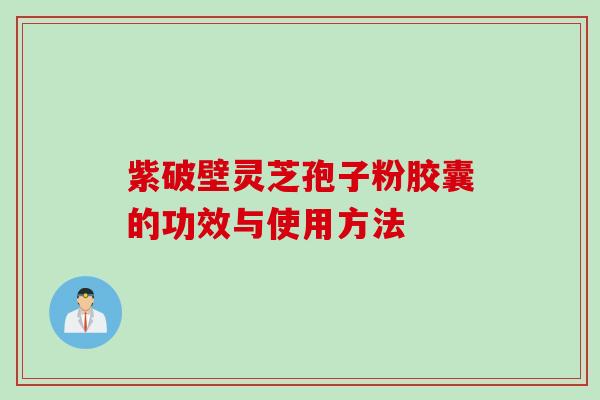 紫破壁灵芝孢子粉胶囊的功效与使用方法 紫破壁灵芝孢子粉胶囊的功效与使用方法