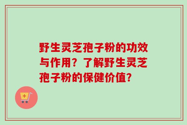 野生灵芝孢子粉的功效与作用？了解野生灵芝孢子粉的保健价值？