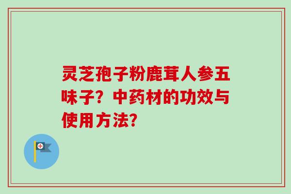 灵芝孢子粉鹿茸人参五味子？材的功效与使用方法？
