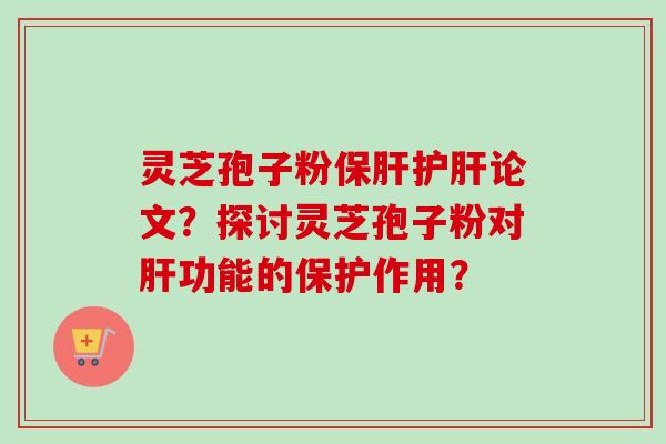 灵芝孢子粉保肝护肝论文？探讨灵芝孢子粉对肝功能的保护作用？