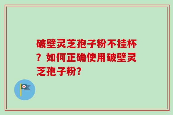 破壁灵芝孢子粉不挂杯？如何正确使用破壁灵芝孢子粉？
