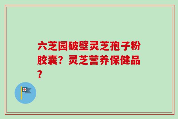 六芝园破壁灵芝孢子粉胶囊？灵芝营养保健品？