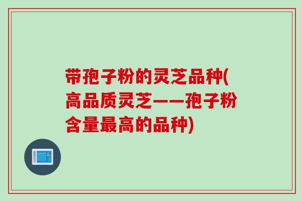 带孢子粉的灵芝品种(高品质灵芝——孢子粉含量最高的品种)