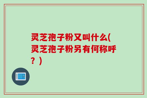 灵芝孢子粉又叫什么(灵芝孢子粉另有何称呼？)