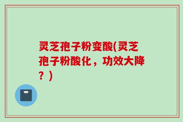 灵芝孢子粉变酸(灵芝孢子粉酸化，功效大降？)
