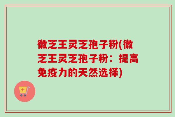 徽芝王灵芝孢子粉(徽芝王灵芝孢子粉：提高免疫力的天然选择)