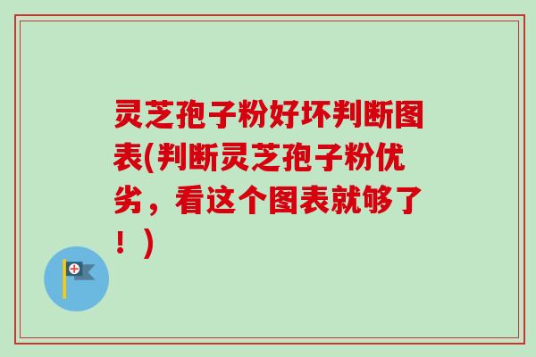 灵芝孢子粉好坏判断图表(判断灵芝孢子粉优劣，看这个图表就够了！)