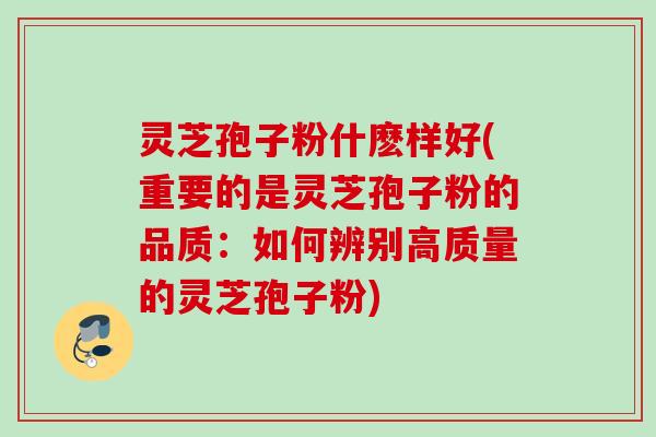 灵芝孢子粉什麽样好(重要的是灵芝孢子粉的品质：如何辨别高质量的灵芝孢子粉)