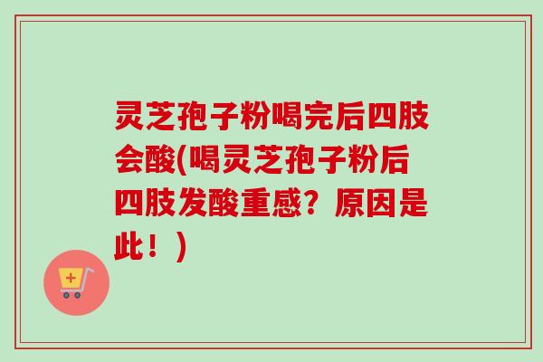 灵芝孢子粉喝完后四肢会酸(喝灵芝孢子粉后四肢发酸重感？原因是此！)