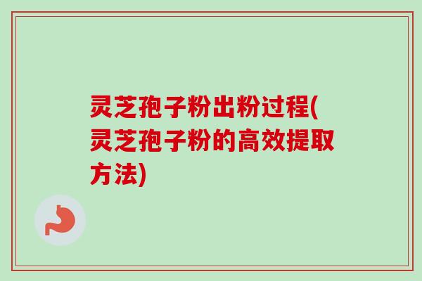灵芝孢子粉出粉过程(灵芝孢子粉的高效提取方法)