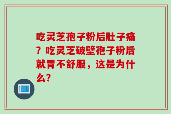 吃灵芝孢子粉后肚子痛？吃灵芝破壁孢子粉后就胃不舒服，这是为什么？