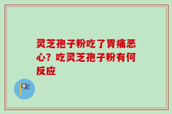 灵芝孢子粉吃了胃痛恶心？吃灵芝孢子粉有何反应