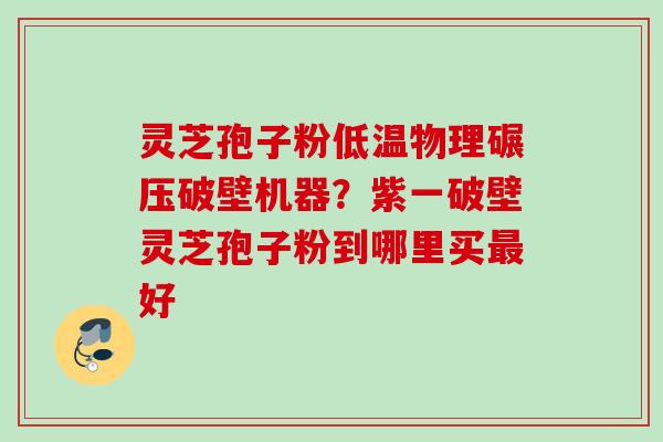 灵芝孢子粉低温物理碾压破壁机器？紫一破壁灵芝孢子粉到哪里买最好