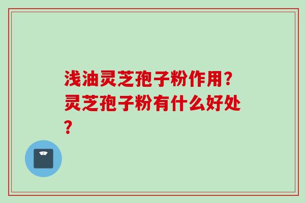 浅油灵芝孢子粉作用？灵芝孢子粉有什么好处？