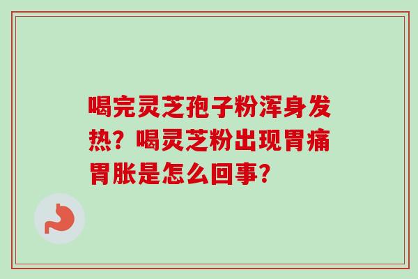 喝完灵芝孢子粉浑身发热？喝灵芝粉出现胃痛胃胀是怎么回事？