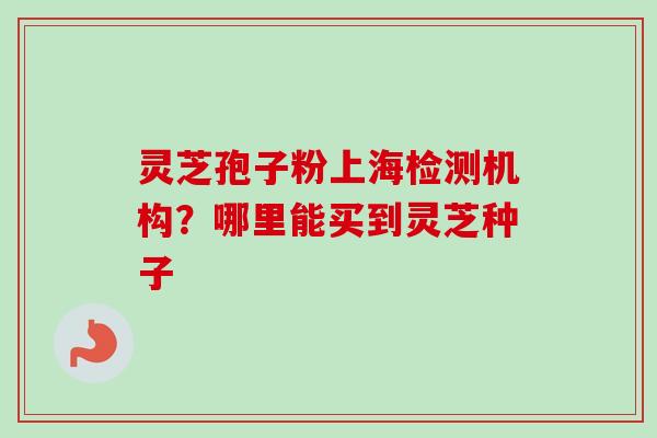 灵芝孢子粉上海检测机构？哪里能买到灵芝种子