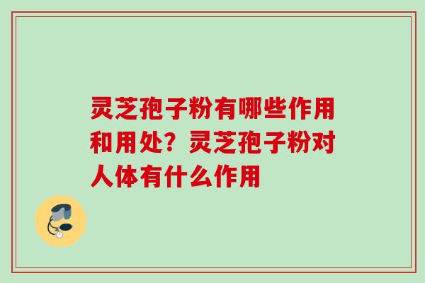 灵芝孢子粉有哪些作用和用处？灵芝孢子粉对人体有什么作用