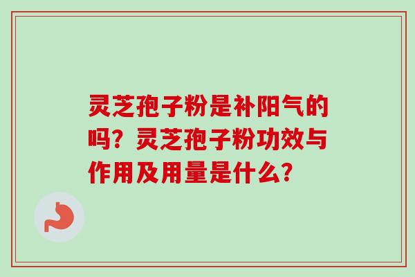 灵芝孢子粉是补阳气的吗？灵芝孢子粉功效与作用及用量是什么？