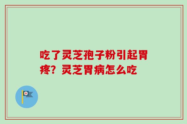 吃了灵芝孢子粉引起胃疼?灵芝胃怎么吃 吃了灵芝孢子粉引起胃疼?灵芝胃怎么吃
