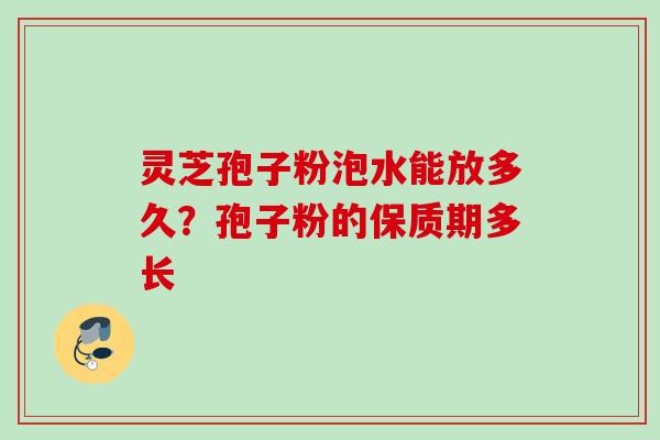 灵芝孢子粉泡水能放多久？孢子粉的保质期多长