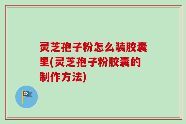灵芝孢子粉怎么装胶囊里(灵芝孢子粉胶囊的制作方法)