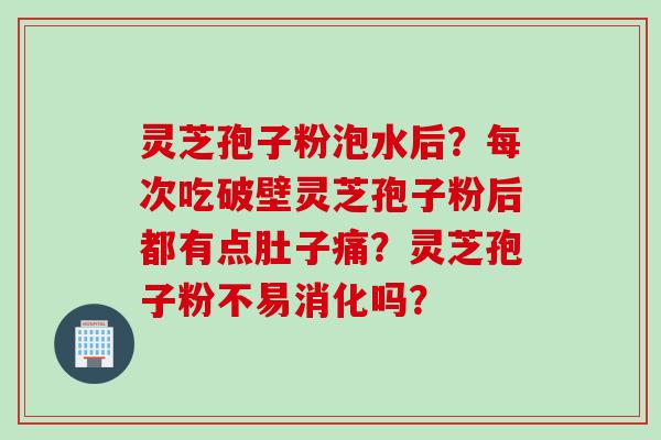 灵芝孢子粉泡水后？每次吃破壁灵芝孢子粉后都有点肚子痛？灵芝孢子粉不易消化吗？