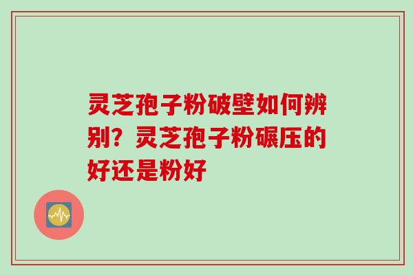 灵芝孢子粉破壁如何辨别？灵芝孢子粉碾压的好还是粉好