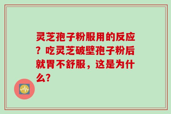 灵芝孢子粉服用的反应？吃灵芝破壁孢子粉后就胃不舒服，这是为什么？