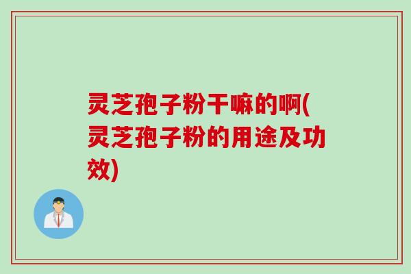 灵芝孢子粉干嘛的啊(灵芝孢子粉的用途及功效)