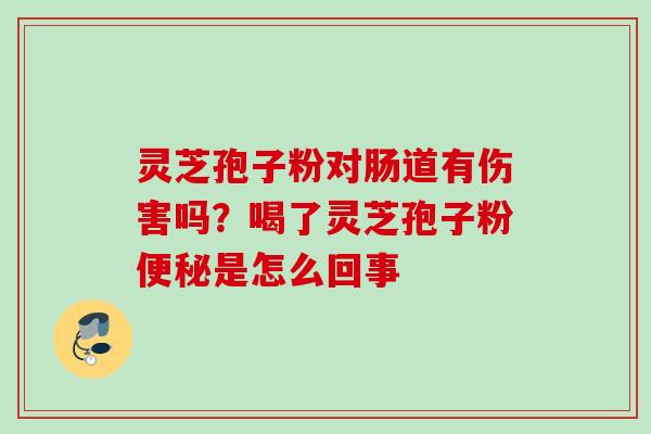 灵芝孢子粉对肠道有伤害吗？喝了灵芝孢子粉便秘是怎么回事