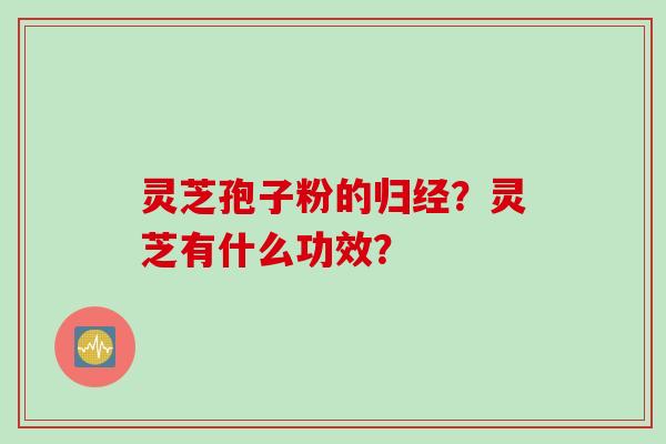 灵芝孢子粉的归经？灵芝有什么功效？
