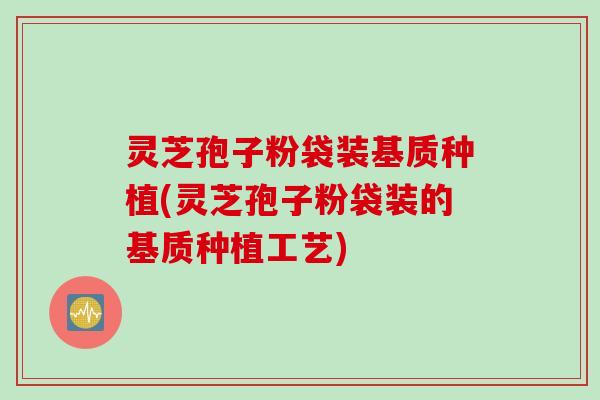 灵芝孢子粉袋装基质种植(灵芝孢子粉袋装的基质种植工艺)