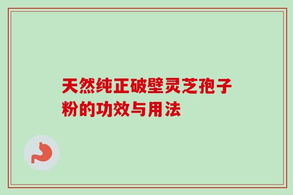 天然纯正破壁灵芝孢子粉的功效与用法