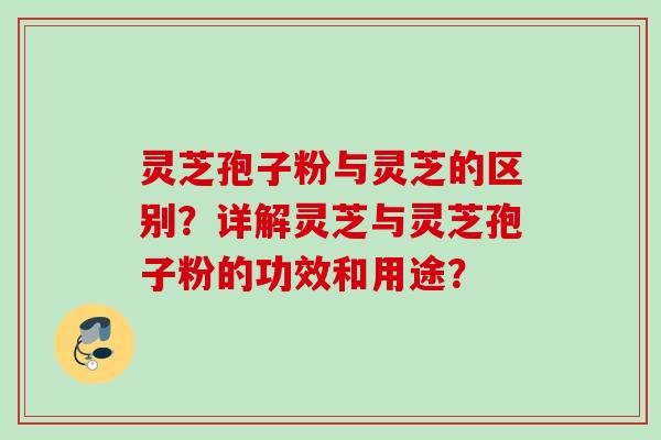 灵芝孢子粉与灵芝的区别？详解灵芝与灵芝孢子粉的功效和用途？