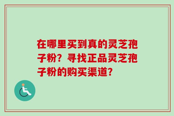 在哪里买到真的灵芝孢子粉？寻找正品灵芝孢子粉的购买渠道？