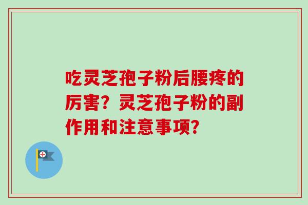 吃灵芝孢子粉后腰疼的厉害？灵芝孢子粉的副作用和注意事项？