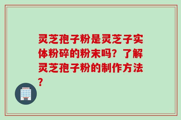 灵芝孢子粉是灵芝子实体粉碎的粉末吗？了解灵芝孢子粉的制作方法？