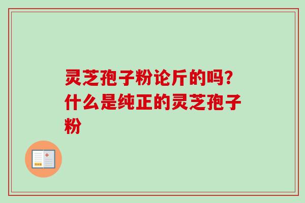 灵芝孢子粉论斤的吗？什么是纯正的灵芝孢子粉