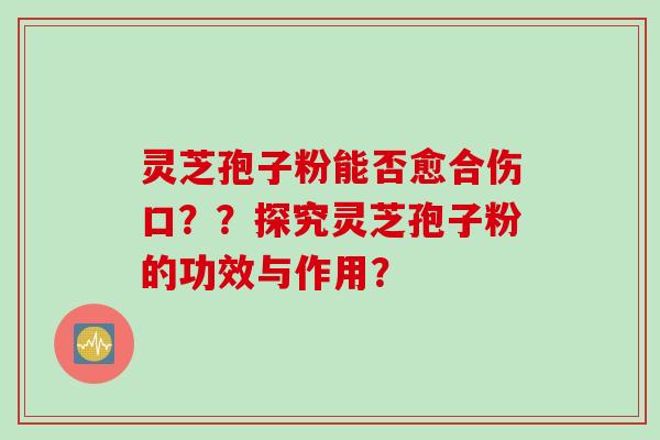 灵芝孢子粉能否愈合伤口？？探究灵芝孢子粉的功效与作用？