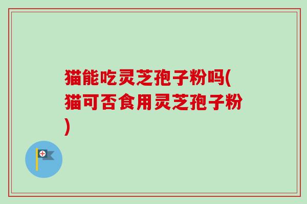 猫能吃灵芝孢子粉吗(猫可否食用灵芝孢子粉)