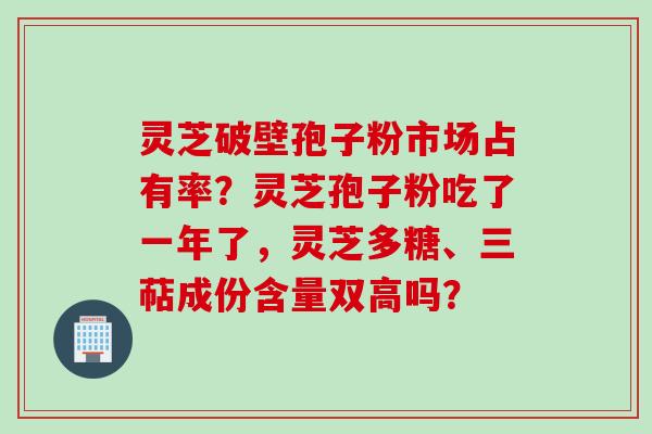 灵芝破壁孢子粉市场占有率？灵芝孢子粉吃了一年了，灵芝多糖、三萜成份含量双高吗？