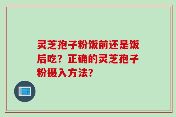 灵芝孢子粉饭前还是饭后吃？正确的灵芝孢子粉摄入方法？